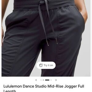 Lululemon Black Studio Dance Track Mid-Rise Jogger Pants